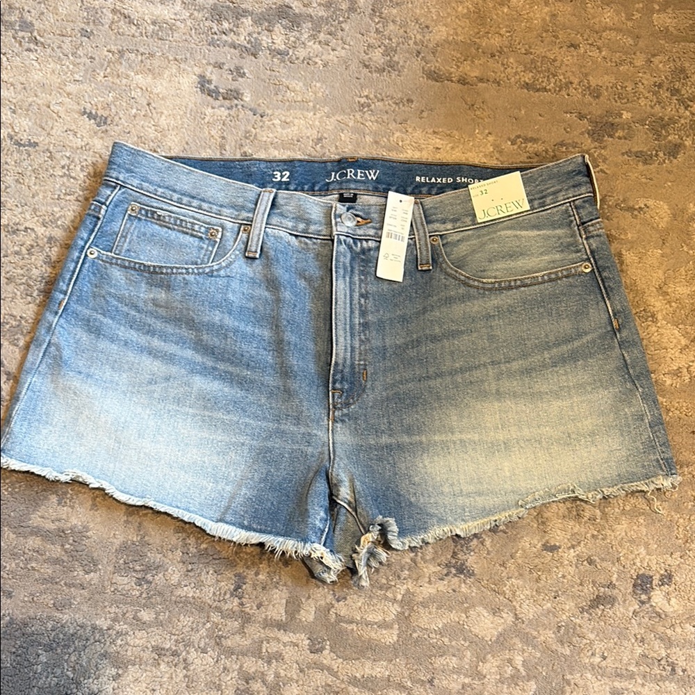 J. Crew Blue Jean Shorts with Frayed Hems
